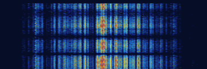 Waterfall picture of MSK144 (meteor scatter): pitch runs left to right, time runs downward