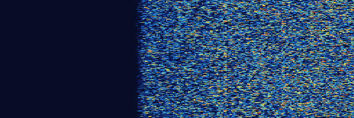 Waterfall picture of Satellite telemetry beacon: pitch runs left to right, time runs downward
